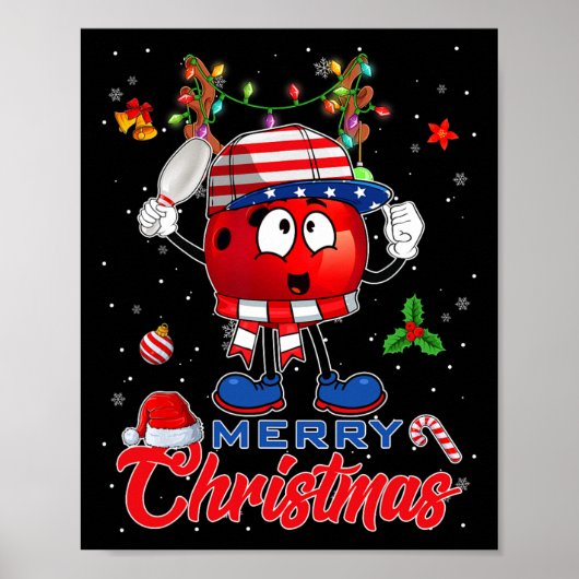 Poster Boule de bowling Rennes Drapeau Américain Sapin de (Devant)