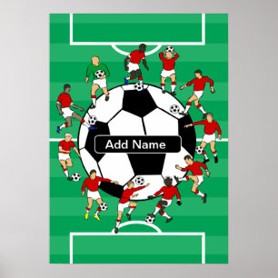 Poster Boule de football et joueurs personnalisés