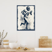 Poster Boule de football Player Portrait Abstrait Vector  (Cuisine)