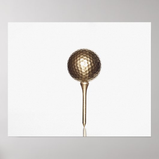 Poster Boule de golf Gold et tee (Devant)