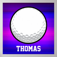 Boule de golf; Violet bleu vif et Magenta