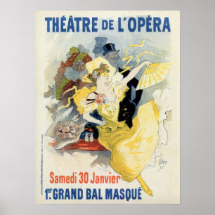 Poster Boule de mascarade vintage dans la publicité de l'