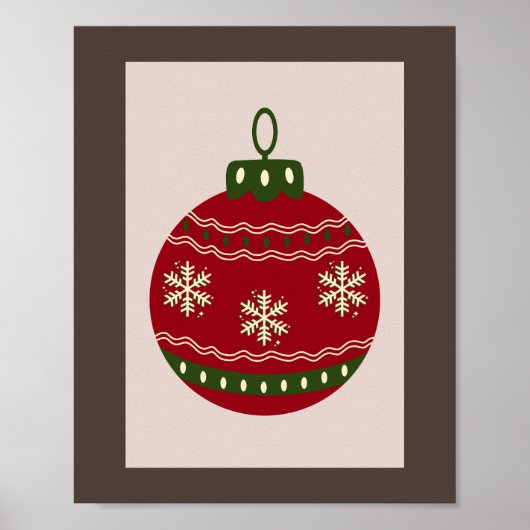 Poster Boule de Noël rouge (Devant)