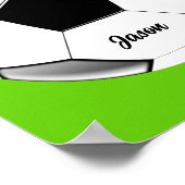Poster Boule de soccer avec nom Lime Green (Coin)