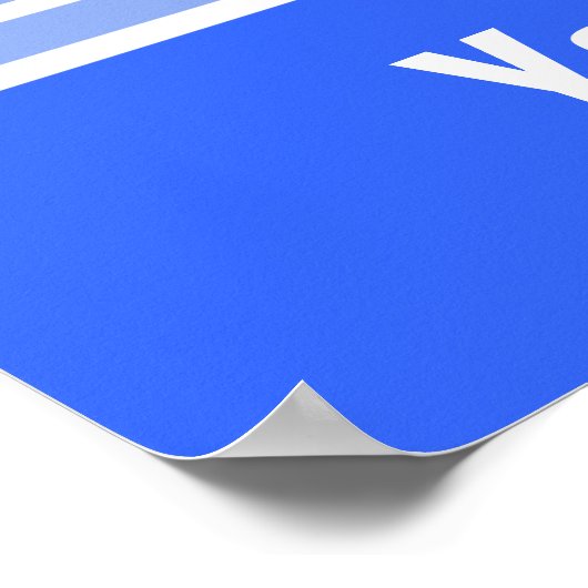 Poster Boule de soccer ; Bleu (Coin)