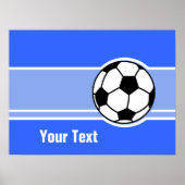 Poster Boule de soccer ; Bleu (Devant)