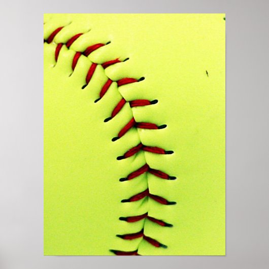 Poster Boule de softball jaune (Devant)