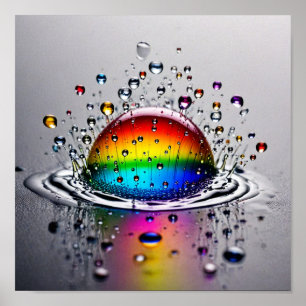Poster Boule d'eau colorée éclaboussant