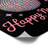 Poster Boule disco luxe dorée Bonne année (Coin)