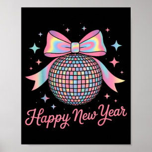 Poster Boule disco luxe dorée Bonne année