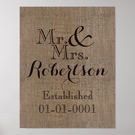 Poster Boule-Look Rustique Mariage personnalisable (Devant)