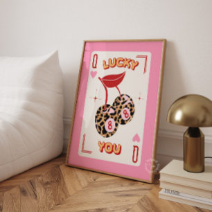 Poster Boule Magique 8 Lucky You Imprimé Cerise Léopard