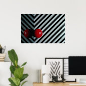 Poster Boule Snooker de couleur rouge (Bureau à domicile)