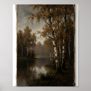 Poster Bouleau d'automne I Peinture vintage