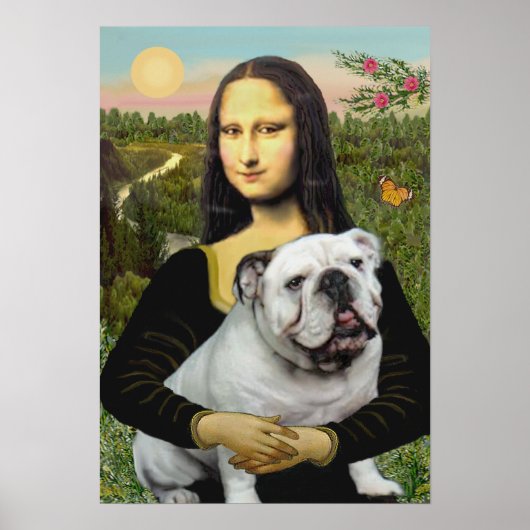 Poster Bouledogue anglais 9 - Mona Lisa (Devant)