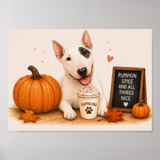 Poster Bouledogue anglais invitant Pumpkin Spice A4