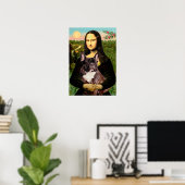 Poster Bouledogue français (bringé) - Mona Lisa (Bureau à domicile)