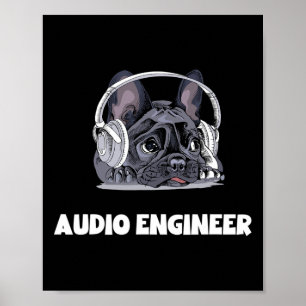 Poster Bouledogue Français Casque- Pour Meilleur Papa Fre
