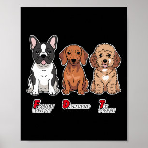 Poster Bouledogue français Dachshund Toy Poodle Drôle Sub