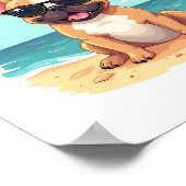 Poster Bouledogue français en vacances (Coin)