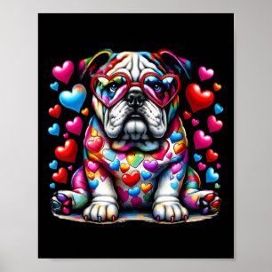Poster Bouledogue français Saint-Valentin Maman amateur d