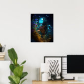 Poster Boules Bleues Bot & Fleurs (Bureau à domicile)