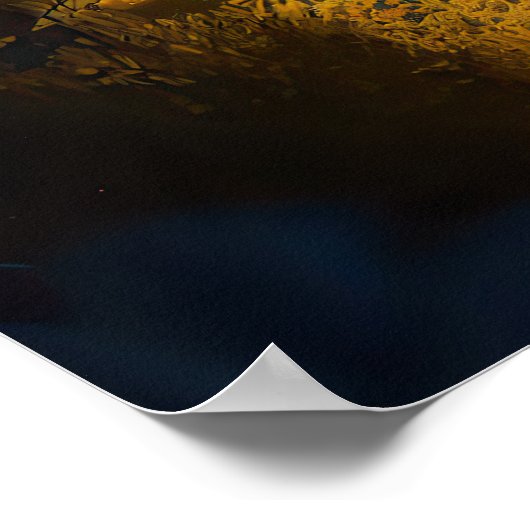 Poster Boules Bleues Bot & Fleurs (Coin)