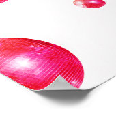 Poster Boules de disco gras rétro chic rose et orange (Coin)