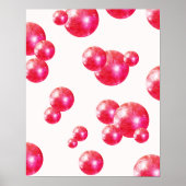 Poster Boules de disco gras rétro chic rose et orange (Devant)