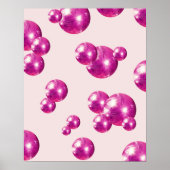 Poster Boules de disco rose Chic Retro Gras (Devant)