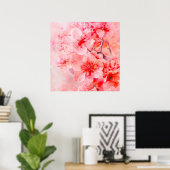 Poster Boules de fleurs de cerisier d'aquarelle (Bureau à domicile)