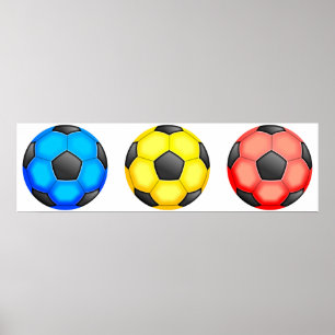Poster Boules de football colorées
