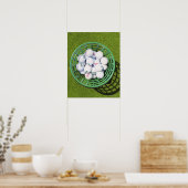 Poster Boules de golf dans une corbeille assise sur un ve (Cuisine)