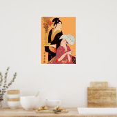 Poster Boules de riz & fleurs d'Utumaro (Cuisine)