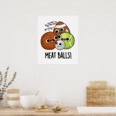 Poster Boules de viande amusant jeu de nourriture (Cuisine)