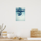 Poster Boules formant des gouttelettes sous l'eau (Cuisine)