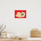 Poster Boulette insecticide en forme de cochon. (Cuisine)