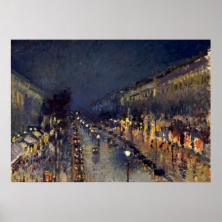 Poster Boulevard Camille Pissarro Montmartre en soirée