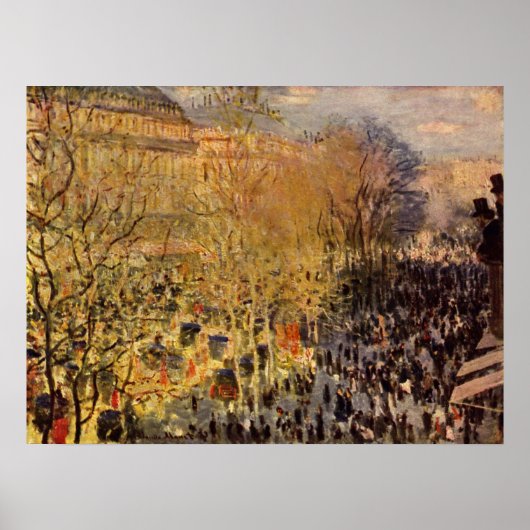Poster Boulevard des Capucines par Claude Monet, Beaux-ar (Devant)