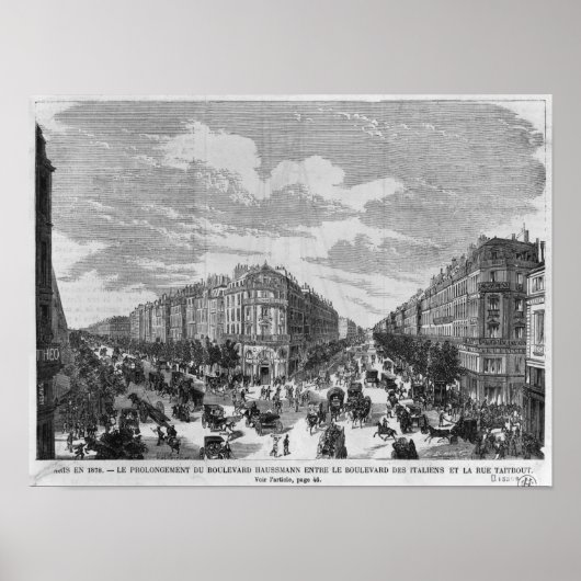 Poster Boulevard Haussmann étendu entre (Devant)
