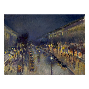 Poster Boulevard Montmartre à Night Pissarro