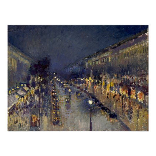 Poster Boulevard Montmartre à Night Pissarro (Devant)