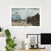 Poster Boulevarde Montmartre à la nuit ~ Camille Pissarro (Bureau à domicile)