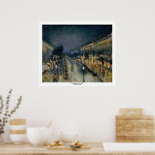Poster Boulevarde Montmartre à la nuit ~ Camille Pissarro (Cuisine)