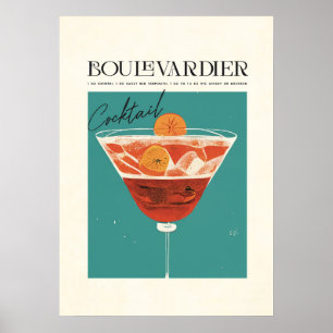 Poster Boulevardier Cocktail Recette classique