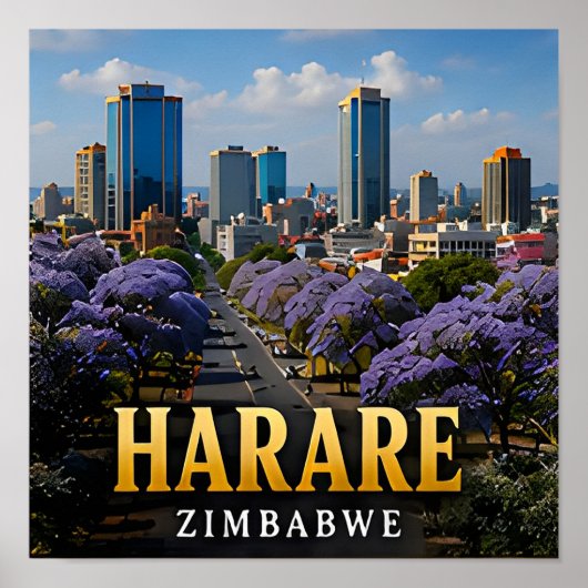 Poster Boulevards de jacaranda et esprit du Zimbabwe à Ha (Devant)
