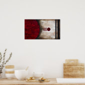 Poster Bounce - Art Abstrait rouge (Cuisine)