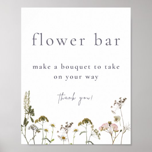Poster Bouquet bar de fleurs (Devant)