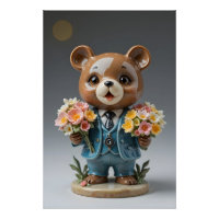 Bouquet Bear Figurine