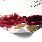 Poster Bouquet Bourgogne | BABY SHOWER | Bienvenue (Coin)